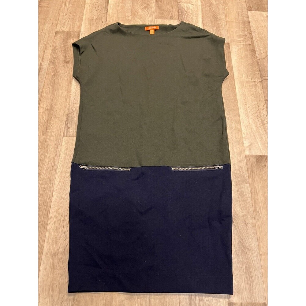 Joe Fresh T Shirt Barrel Dress Women's Medium Green Blue EUC color block